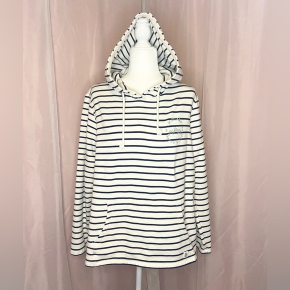 Fat Face Sally Stripe Hoodie Front Pocket w/ Scotland Nautical Embroidery BB138 - Picture 7 of 14